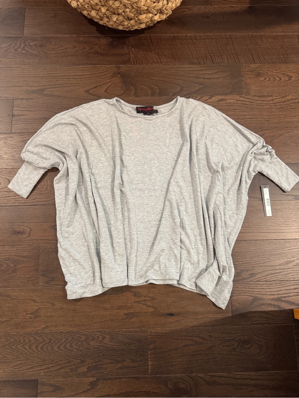 Alice + Olivia Light Gray Dolman Sleeve Top